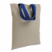 Mini borsa shopper cotone con manici colorati blu 16123 05