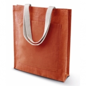 borsa shopper mare in juta iuta tasca personalizzabile in cotone arancio KI0221 10